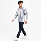 Men's Classic Grey Striped Casual Shirt-2