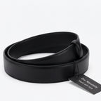 Women’s Elegant Skinny Black Genuine Leather Belt with Polished Gold-Tone Buckle-3