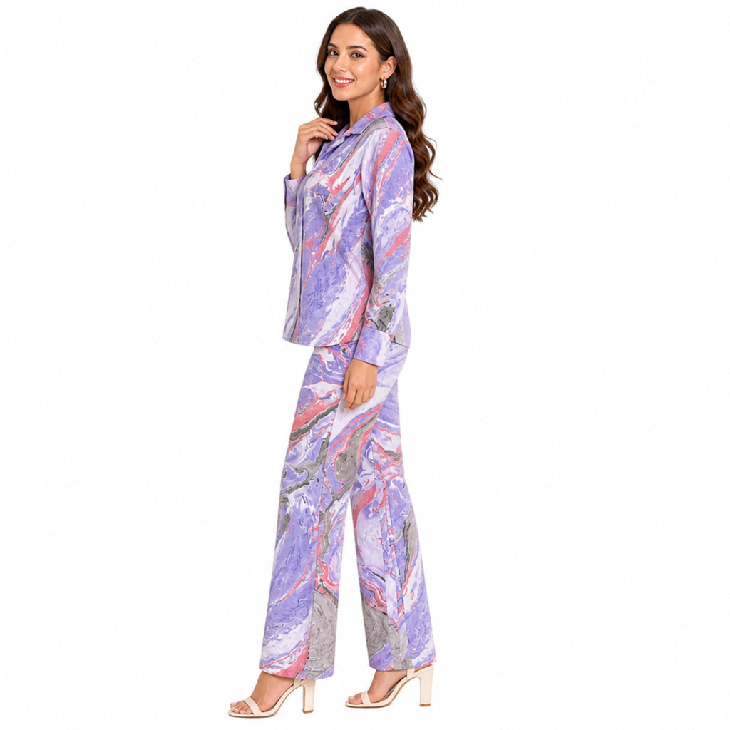 Pastel Marble Print Co-ord Set-4