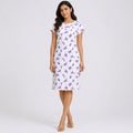 Women's Classic Lavender Leaf Motif Tailored Sheath Dress-1