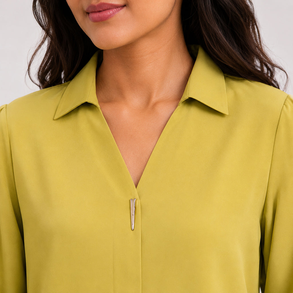 Women's Vivid Lime Parrot Green Muscle Tee with Architectural Padded Shoulders-3