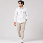 Men's Alpine Guitar Crest Premium White Formal Shirt-4