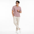 Men's Maroon Geometric Print Casual Shirt-4