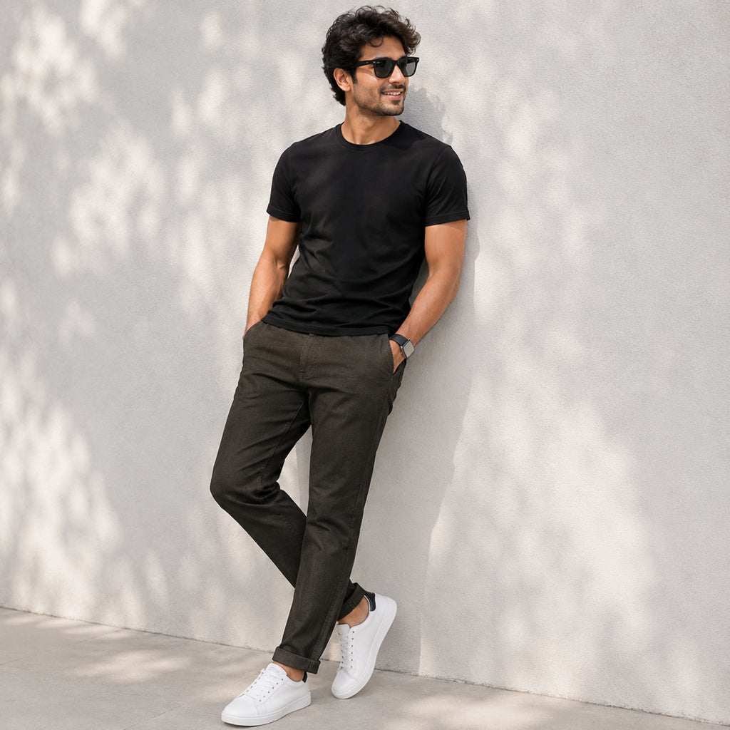 Men's Premium Charcoal Slim Fit Casual Trousers-4