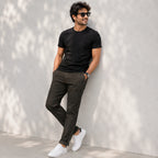 Men's Premium Charcoal Slim Fit Casual Trousers-4