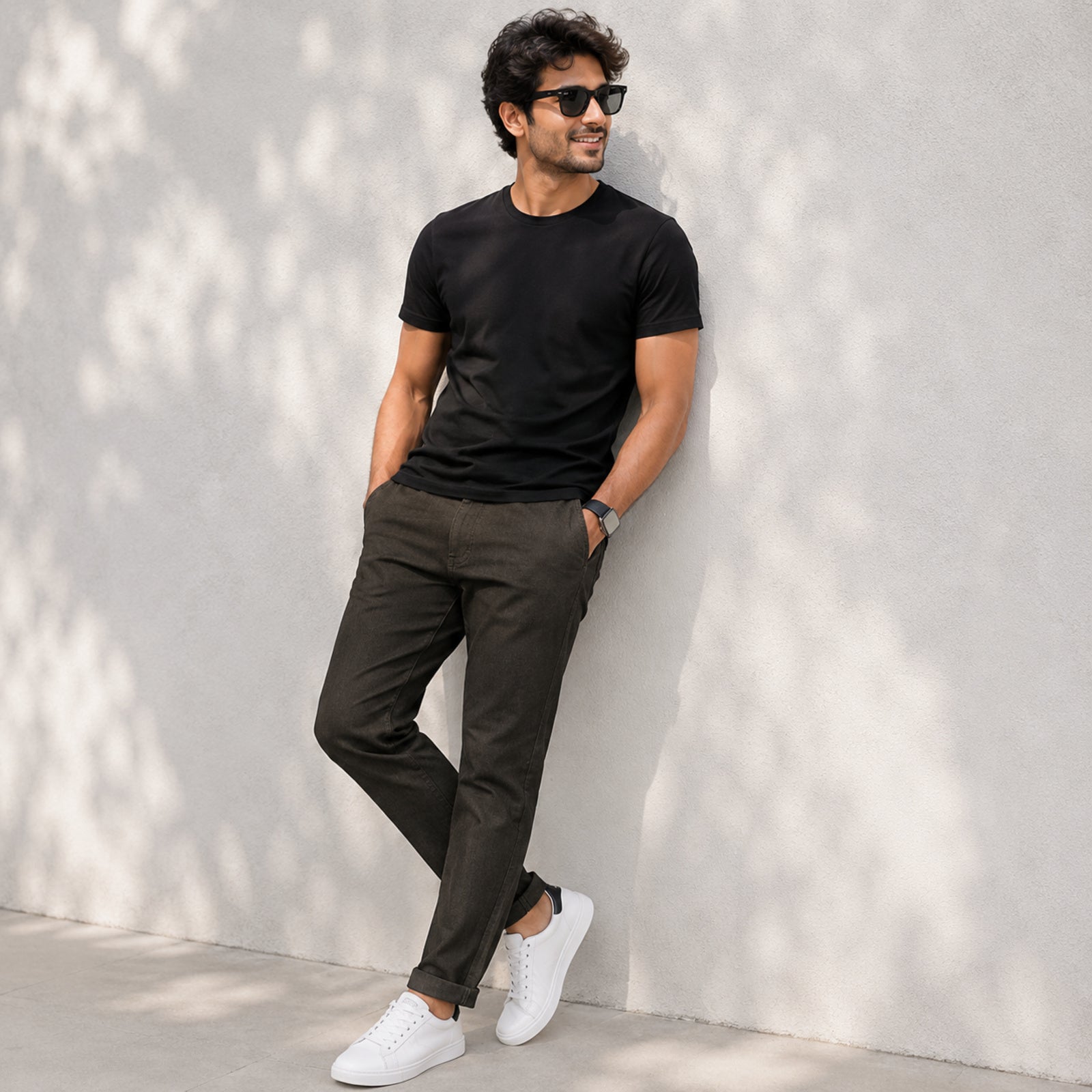 Men's Premium Charcoal Slim Fit Casual Trousers-4