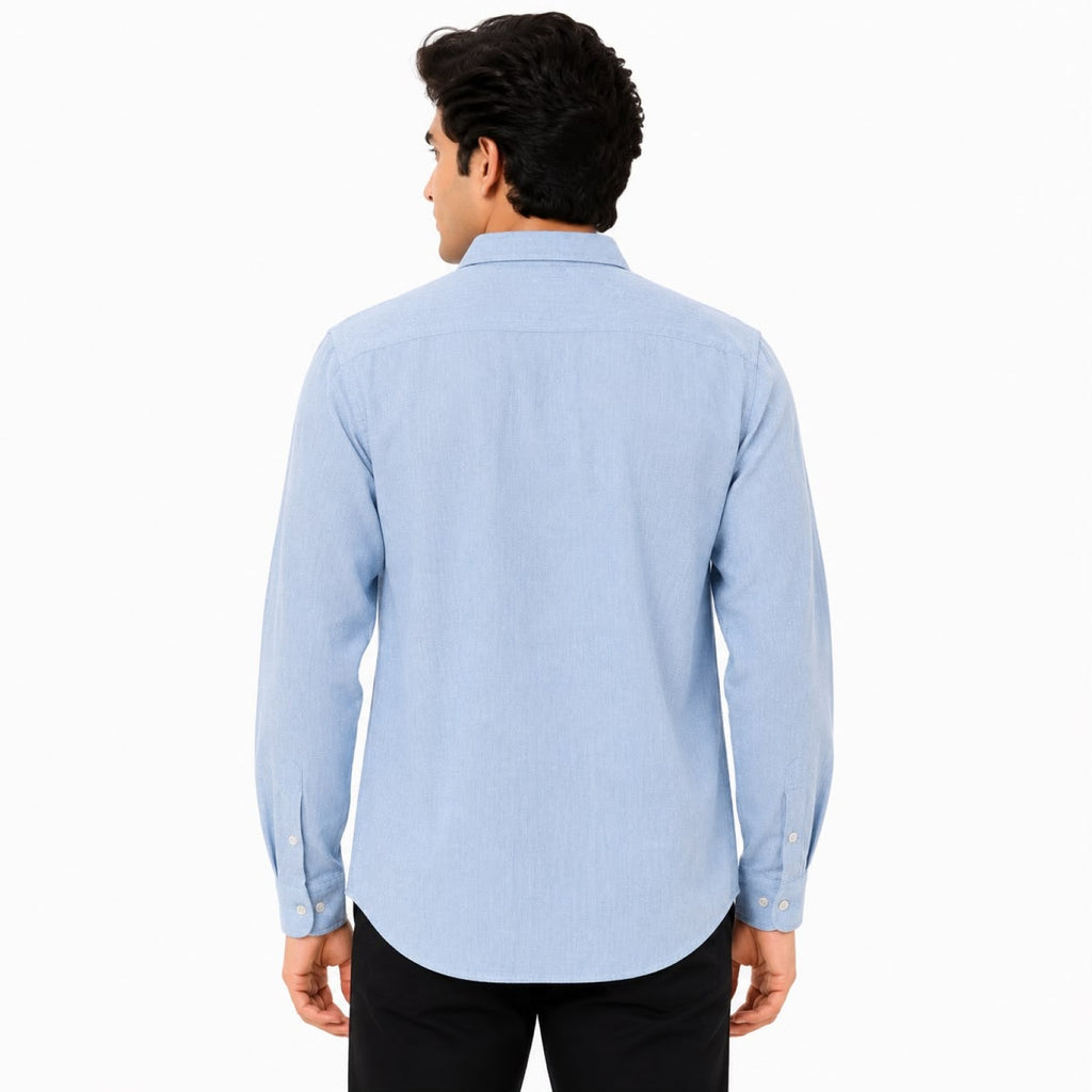 Men's Everyday Sky Blue Full-Sleeve Shirt-4