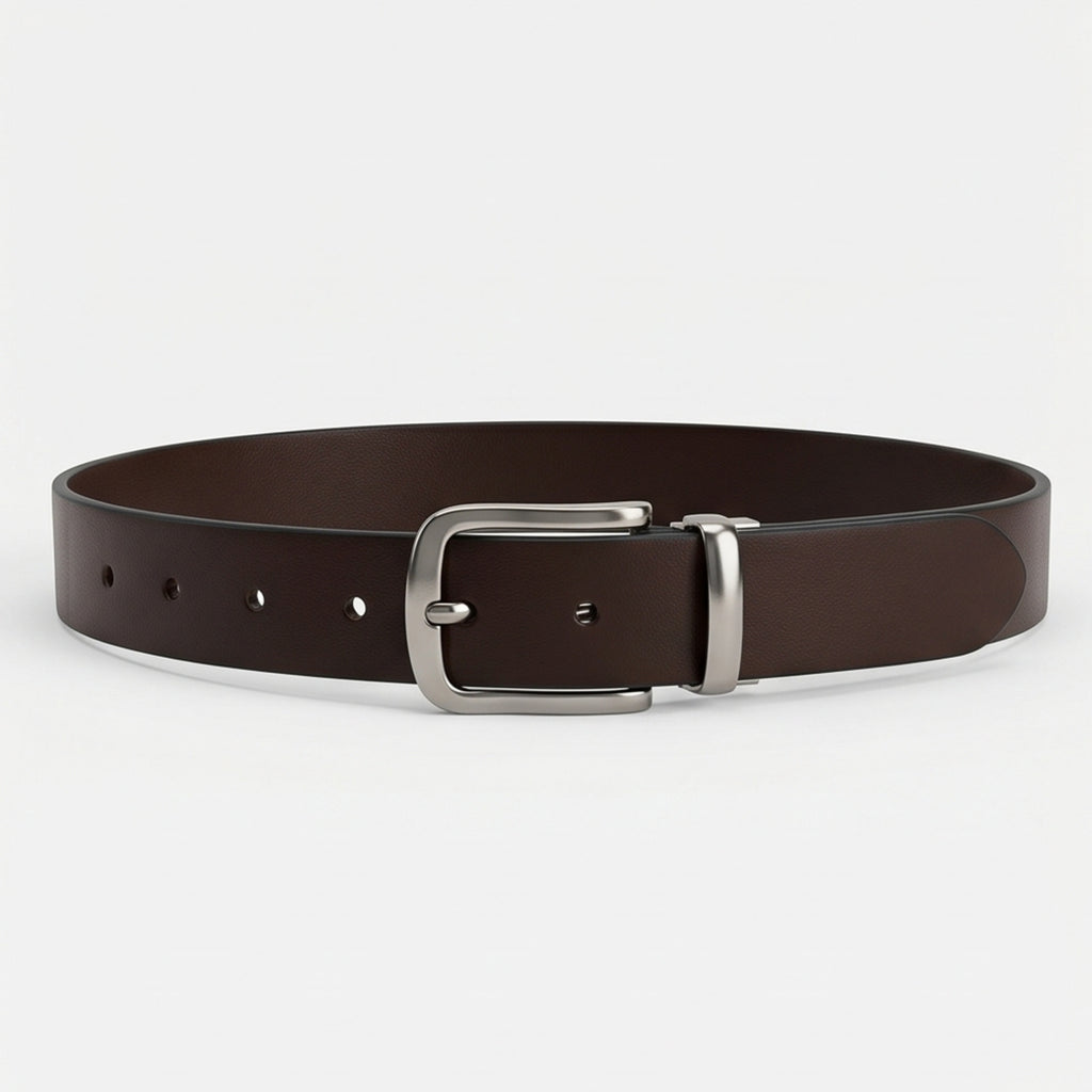 Women’s Elegant Skinny Black Genuine Leather Belt with Polished Gold-Tone Buckle-1