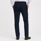 Men's Deep Navy Regular Fit Formal Trousers-4