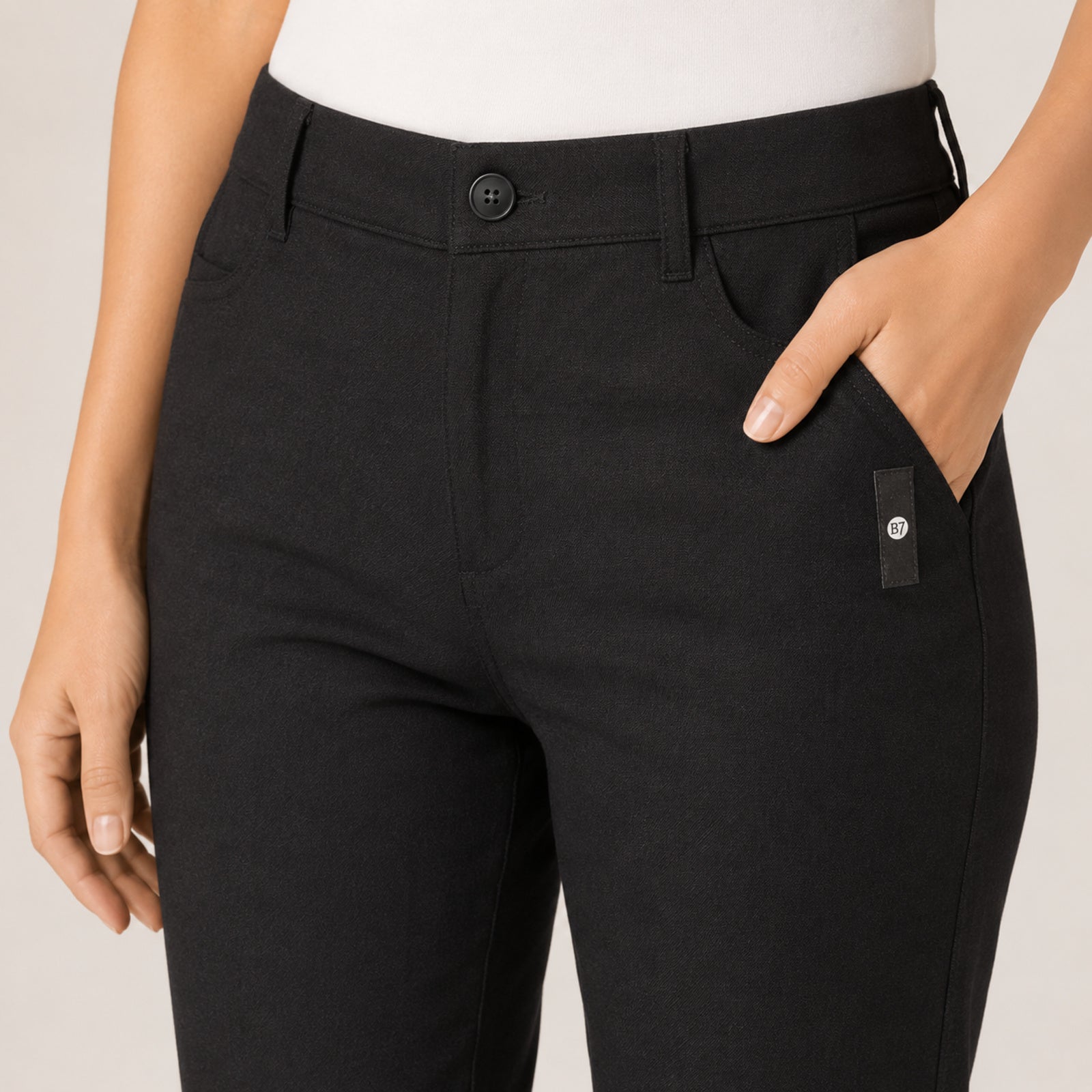 Women's Sleek Black Tailored Formal Executive Trousers-2