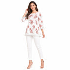 Ivory Bloom Floral Tunic Top-1
