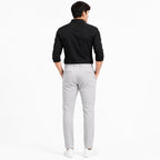 Men's Executive Light Grey Tailored Office Wear Trousers-4