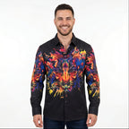 Men's Wild Flame Tiger Graphic Printed Shirt-1