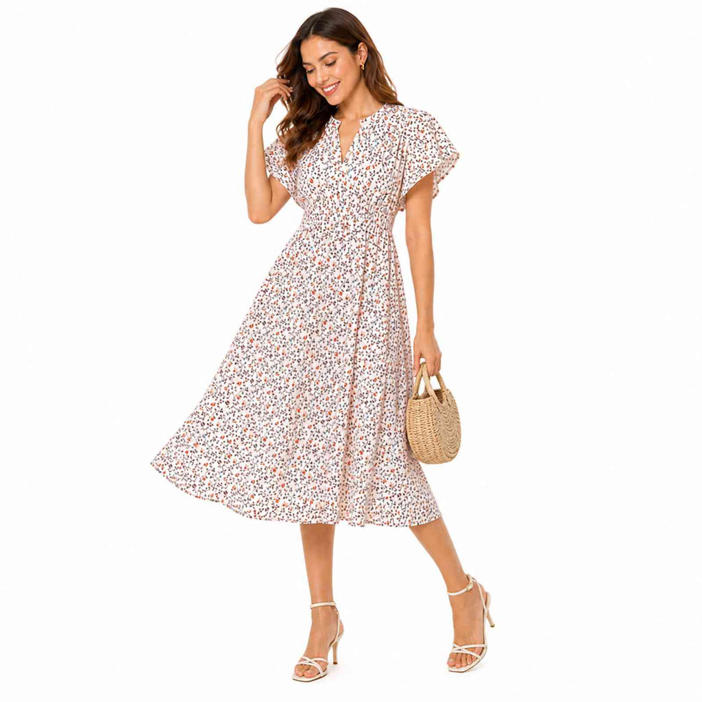 Bloom Breeze Floral Midi Dress-3
