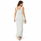 Women's Pista Green Sleeveless Maxi Dress-3