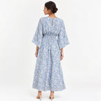 Women's Sky Bloom Floral Flared Maxi Dress-4