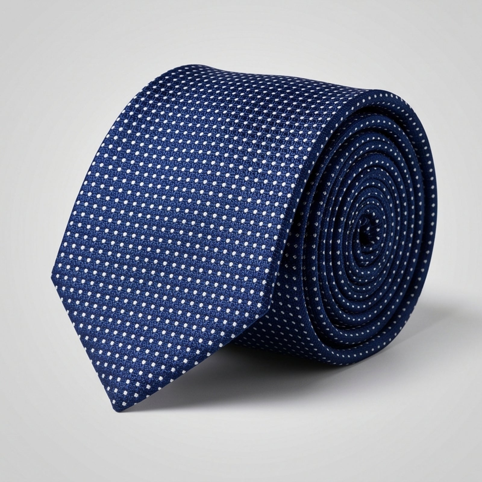 Men's Luxury Micro-Patterned Royal Blue Silk Formal Necktie-2