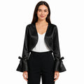 Black Elegance Cropped Shrug Top-1