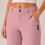 Women's Light Pink Straight Fit Formal Trousers-2