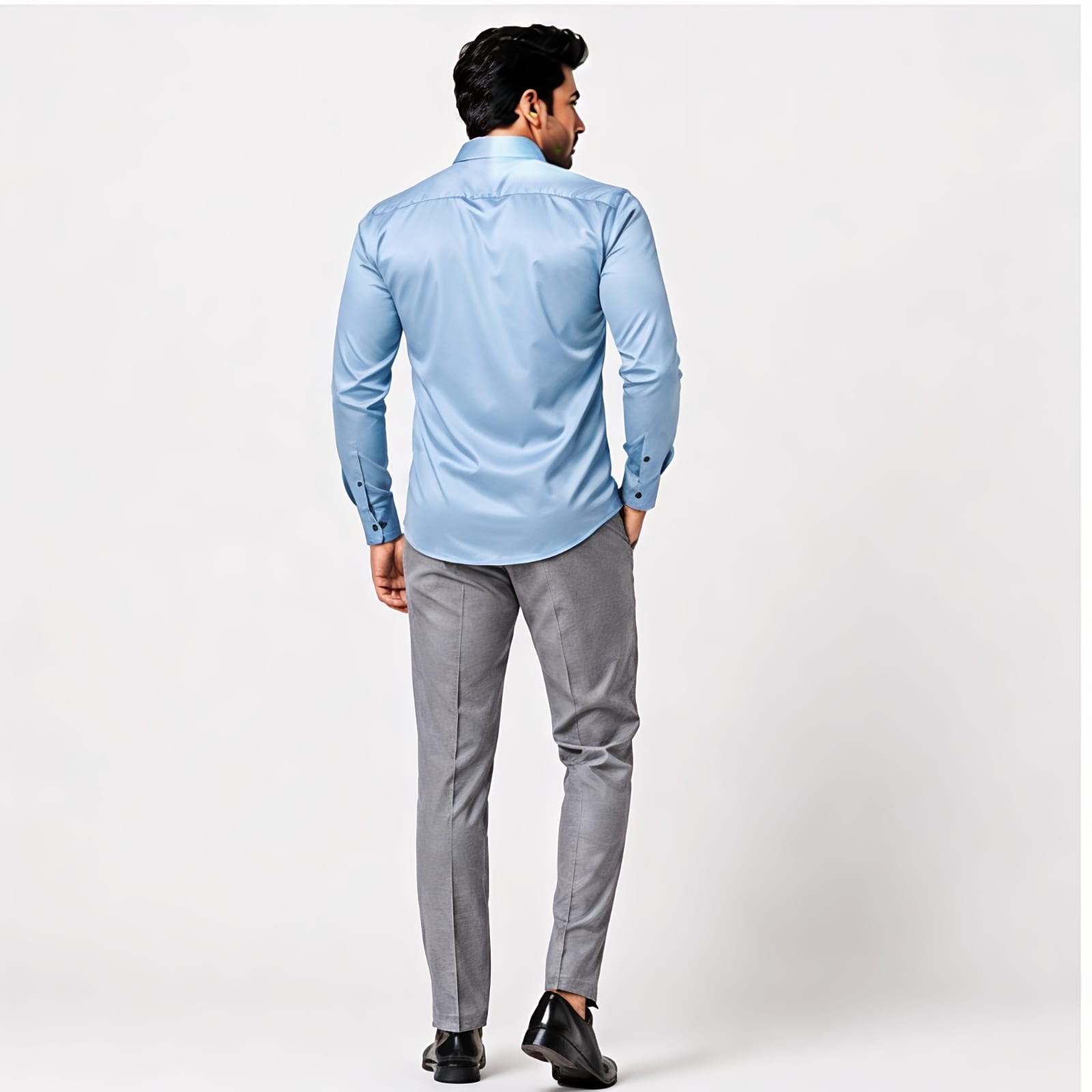 Men's Premium Satin Formal Shirt – Sky Blue-4