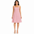 Women's Coral Geometric Print Sleeveless Fit & Flare Midi Dress-1