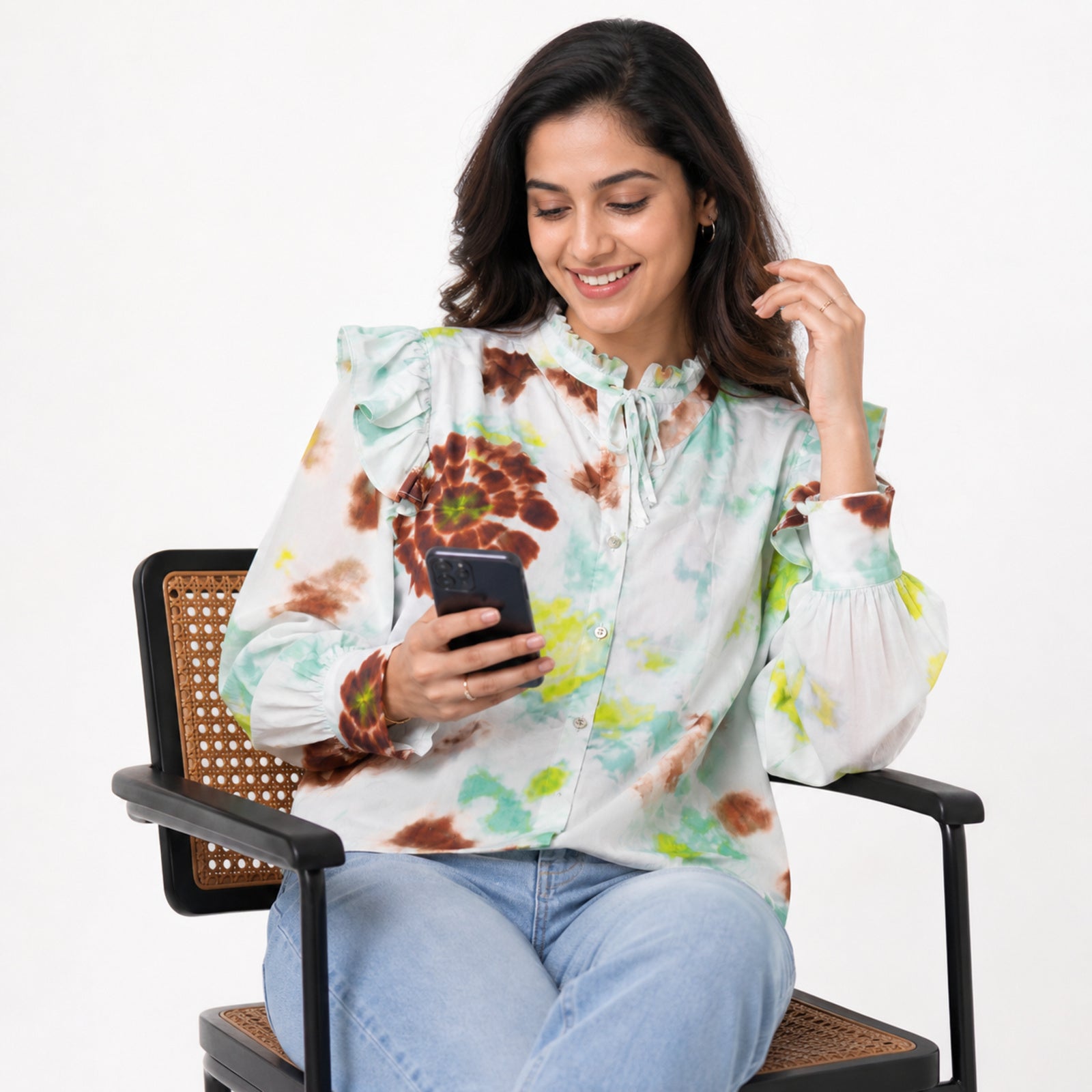 Women's Floral Printed Full Sleeve Tunic Top-2