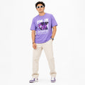 Men's Lavender Multiverse Graphic Oversized T-Shirt-2