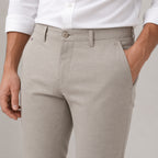 Men's Premium Pearl Grey Slim Fit Formal Trousers-2