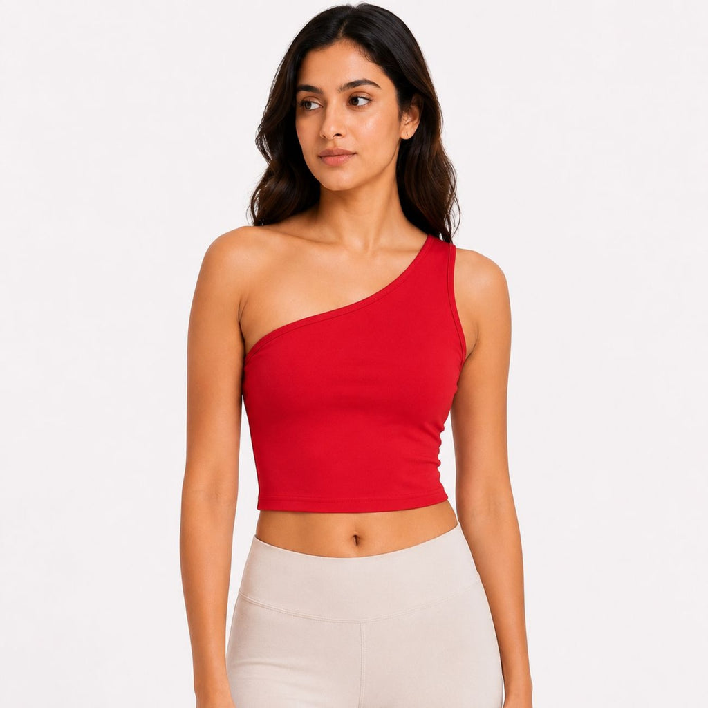 Women's One Shoulder Crop Top-1