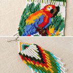 Women's White Handcrafted Beaded Necklace & Earring Set-4