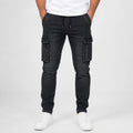 Men's Charcoal Black Cargo Jogger Jeans-1