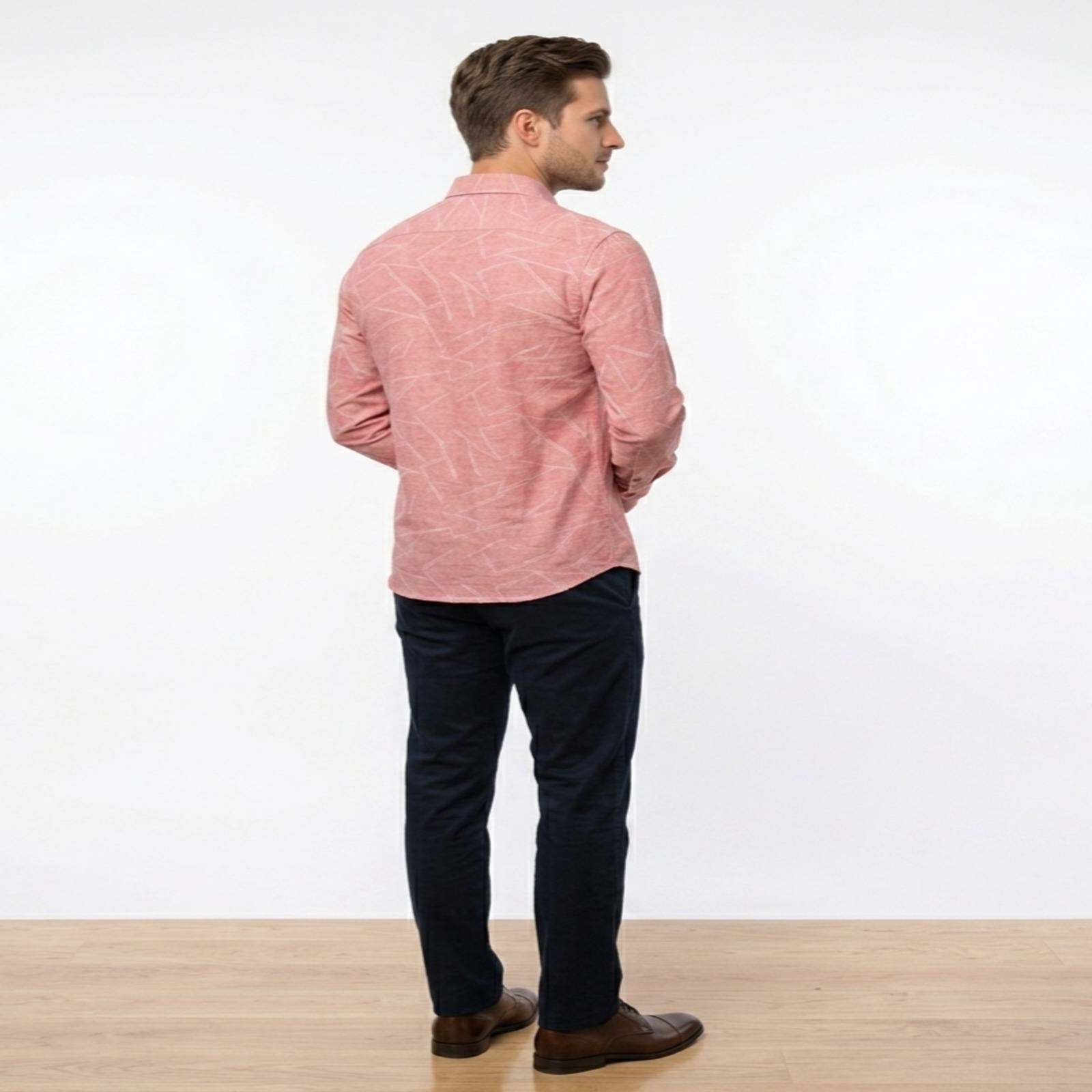 Rosé Grid Classic Slim Fit Shirt-3