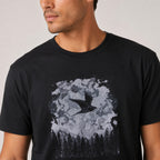 Men's Black Graphic Printed T-Shirt-4