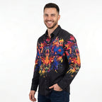Men's Wild Flame Tiger Graphic Printed Shirt-2