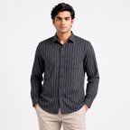 Men's Midnight Navy Vertical Stripe Premium Shirt-1