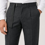 Men's Charcoal Noir Relaxed Fit Formal Trousers-4