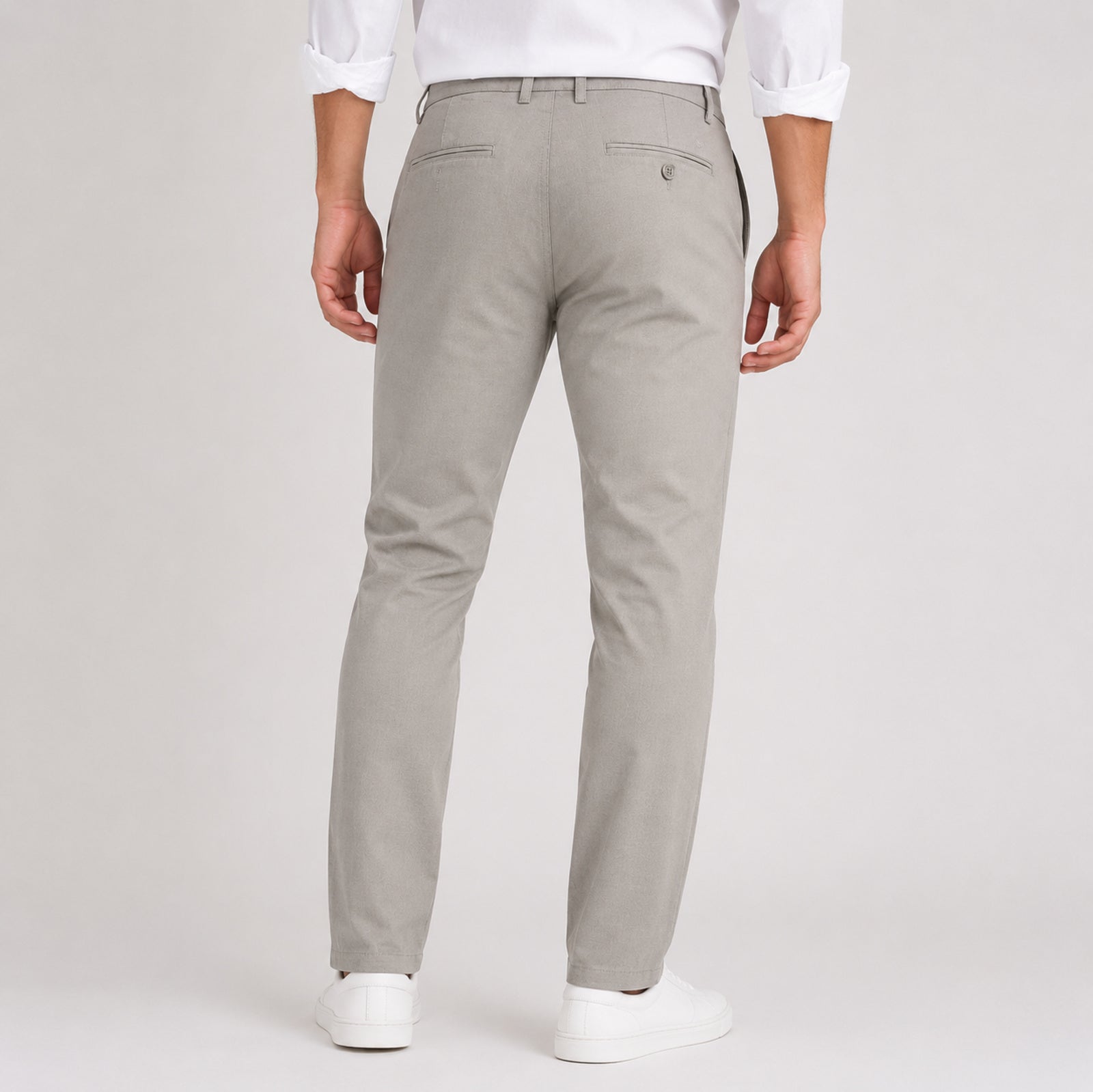 Men's Premium Pearl Grey Slim Fit Formal Trousers-4