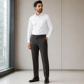Men's Deep Charcoal Slim Fit Formal Trousers-1
