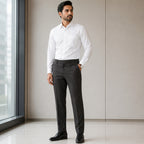 Men's Deep Charcoal Slim Fit Formal Trousers-1