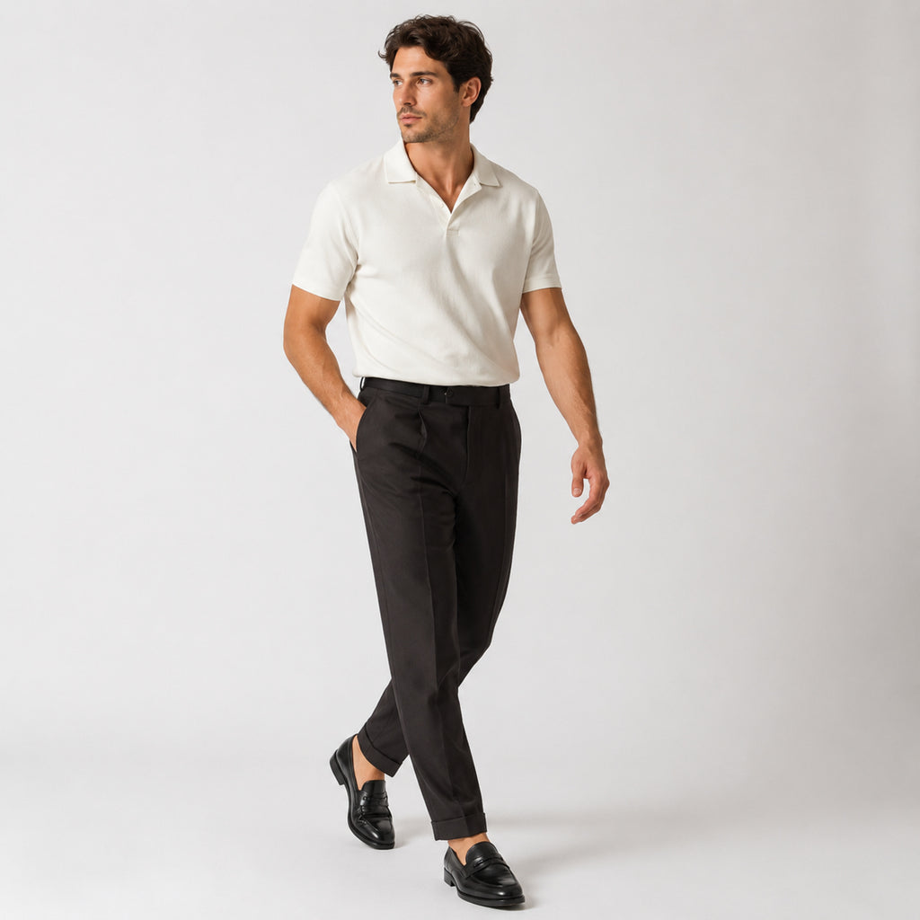 Men's Classic Brown Formal Trousers-1