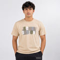 Men's Cream Graphic Printed Casual T-Shirt-4