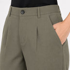 Women's Olive Whisper Tailored Trousers-1