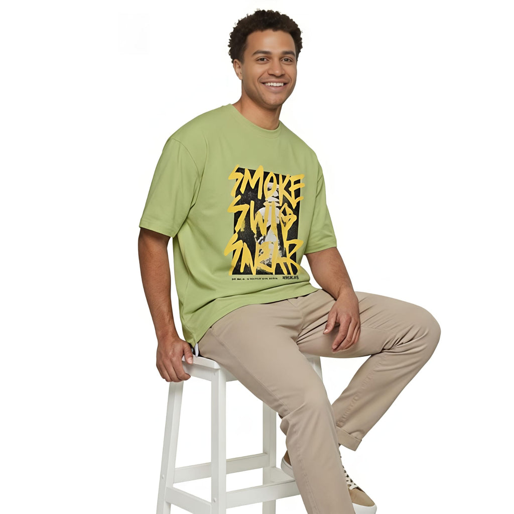 Men's Smoke Style Oversized Graphic T-Shirt-1