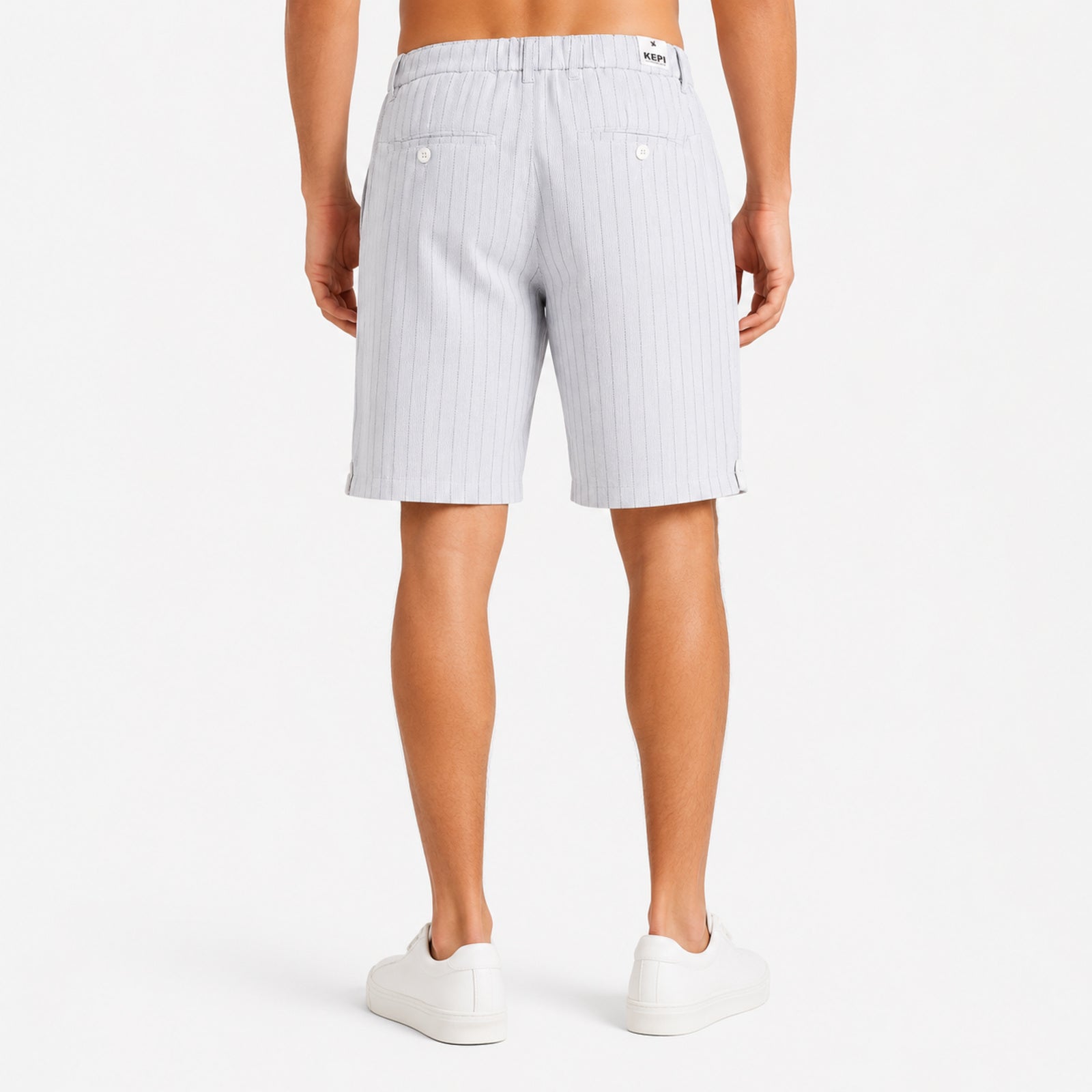 Men's Light Blue Striped Drawstring Casual Shorts | Comfortable Summer Shorts for Men-2