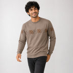 Men's Olive Signature Pattern Winter Knit Sweater-3