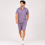 Men's Premium Purple Textured Co-ord Set for Casual & Vacation Wear-1