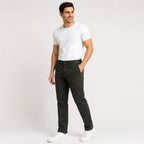 Men's Jet Black Slim Fit Formal Trousers-3