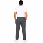 Men's Green Pinstripe Elastic Waist Straight Fit Casual Pants-4