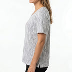 Women's Cotton Textured Half Sleeve T-Shirt-3