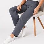 Women's Sleek Comfort-Fit Blue Formal Trousers-4